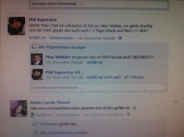 facebook fail, chef verarscht, selbst schuld