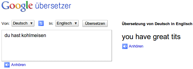 Google-Fun: Du hast Kohlmeisen - you have great tits