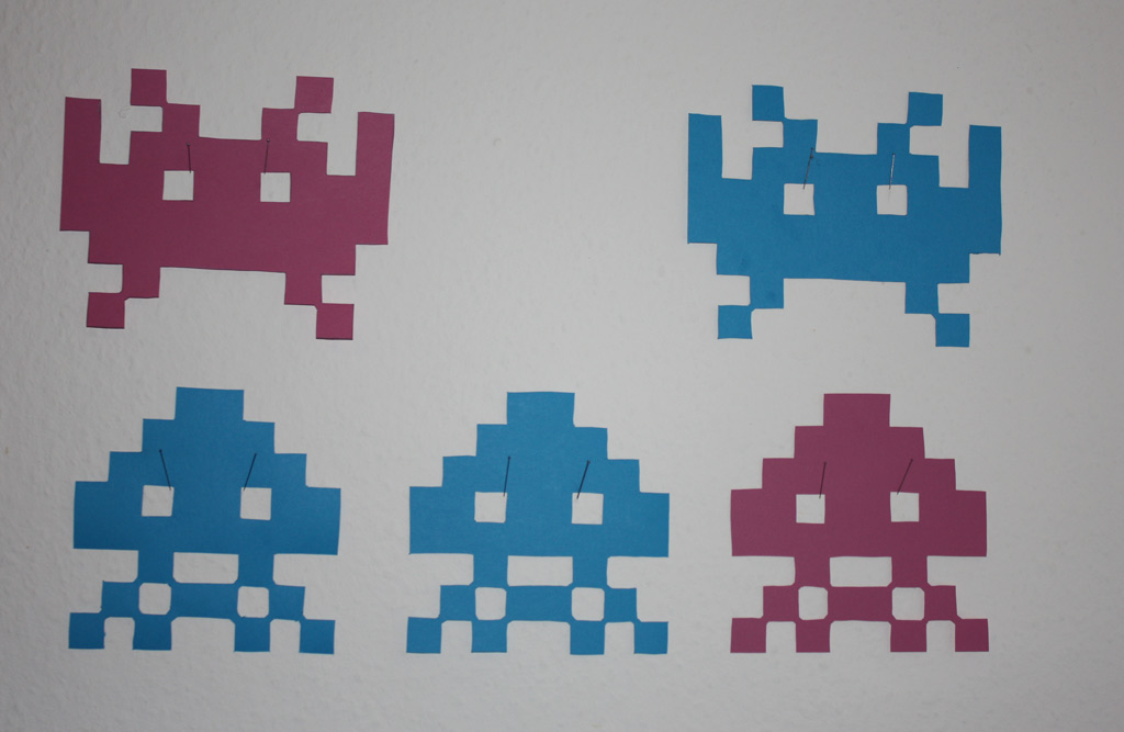 Spaceinvader-Wandschmuck